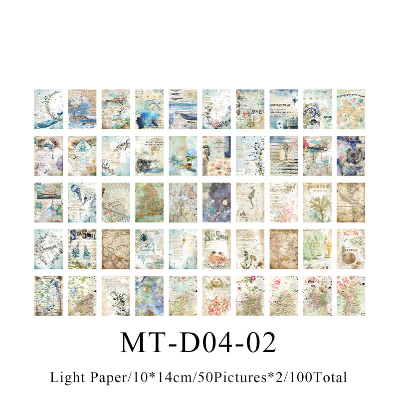 100PCS Flower letter series material paper