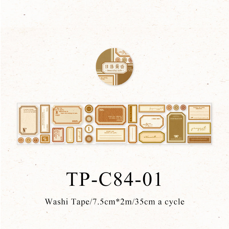 Vintage label notes series washi tape