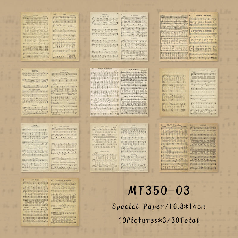 30PCS Memory Library series material paper