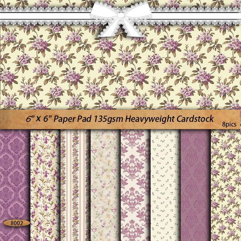 8PCS Little floral material paper