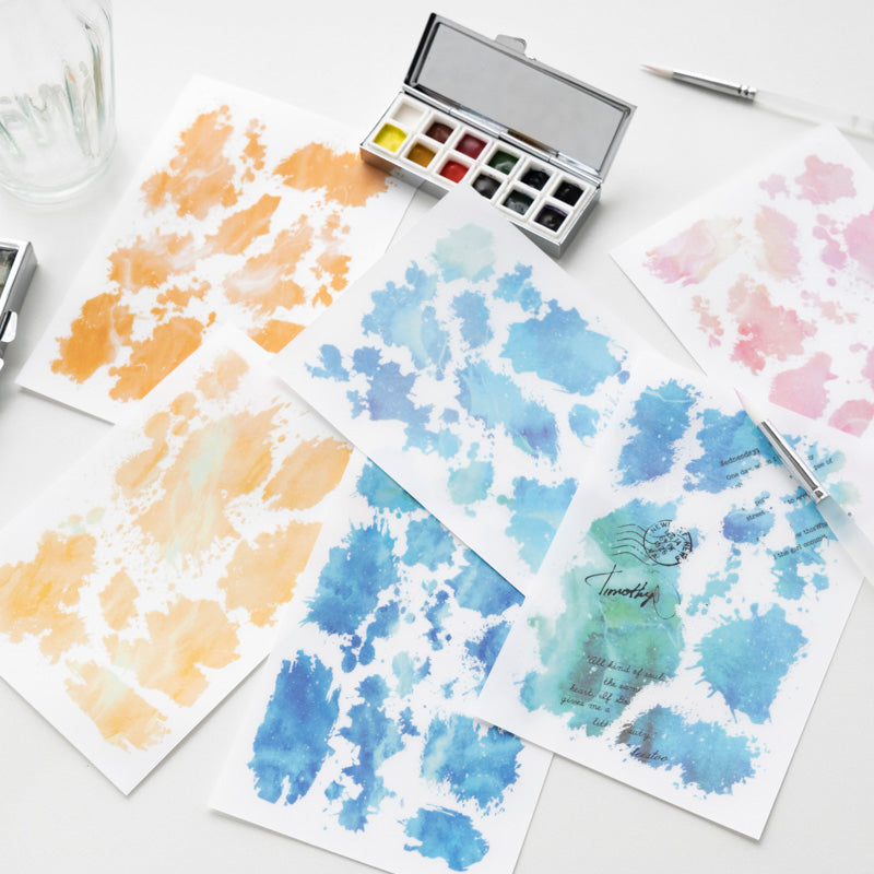 3PCS Watercolor Trace series PVC transfer sticker