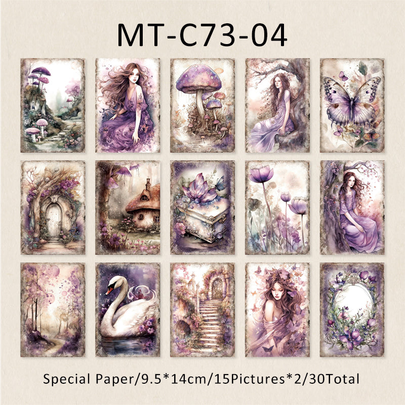 30PCS Forest Travels Series material paper