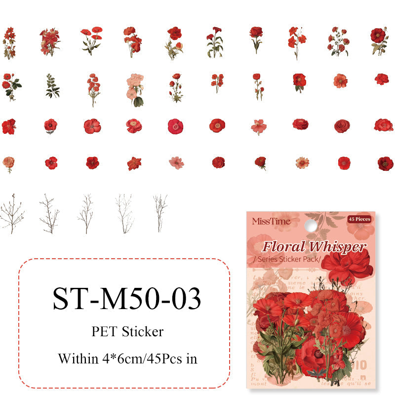 45PCS Flower whisper series sticker