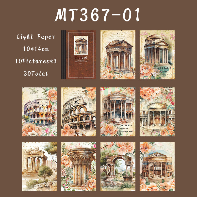 30PCS Journey around the World series material paper