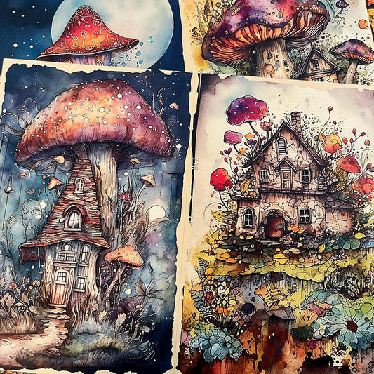 10PCS Dark Magic Elf House background paper