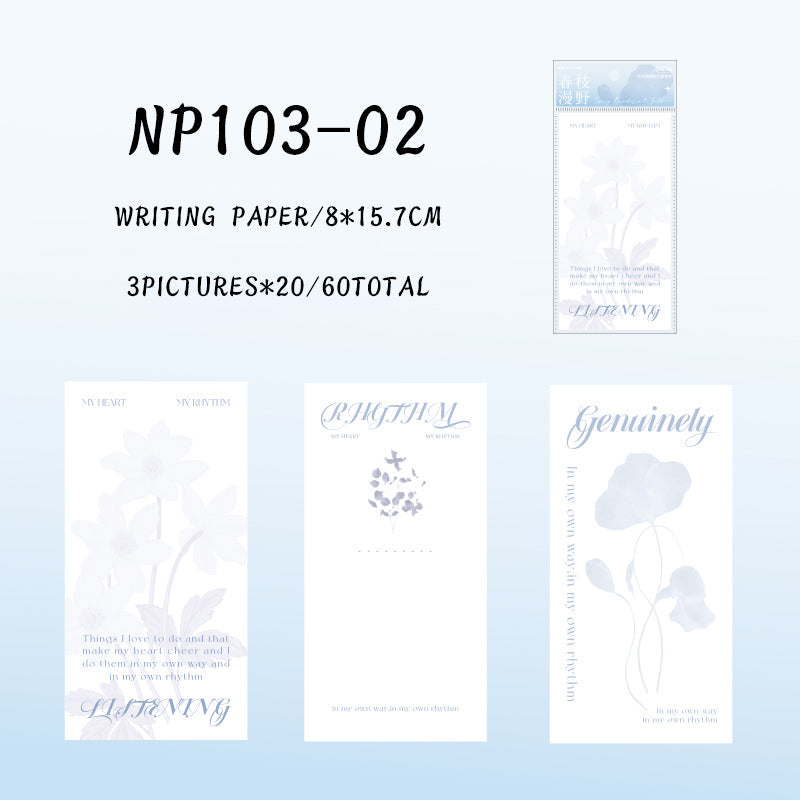 60PCS The whispering flowers series note paper