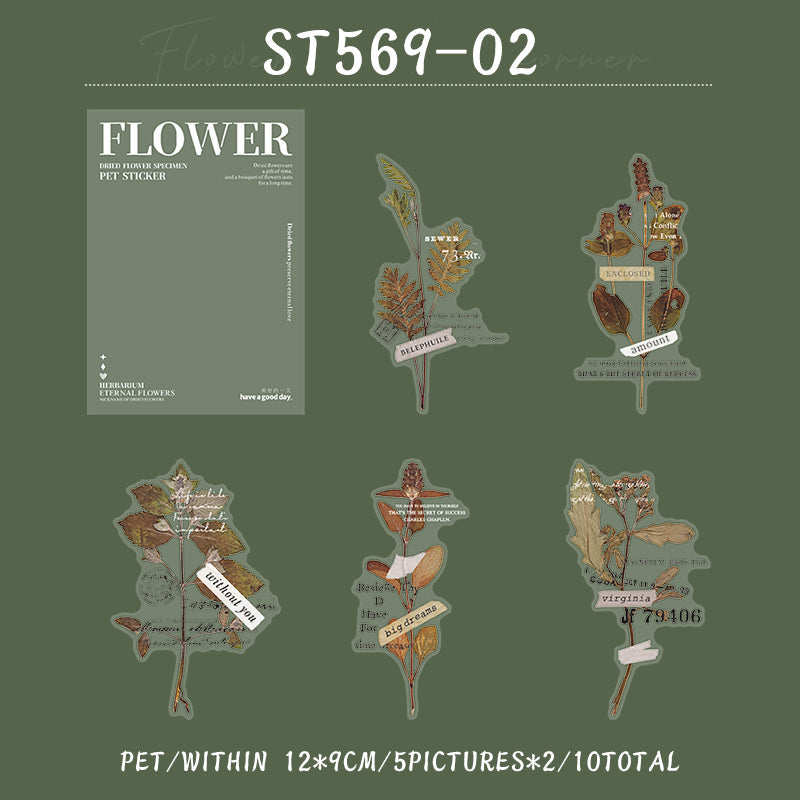 10PCS Flower at the corner series sticker