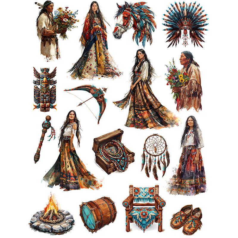 16PCS Indian civilization sticker