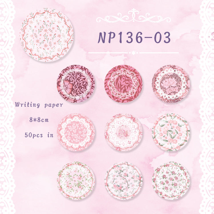 50PCS Flower Story collection series note paper