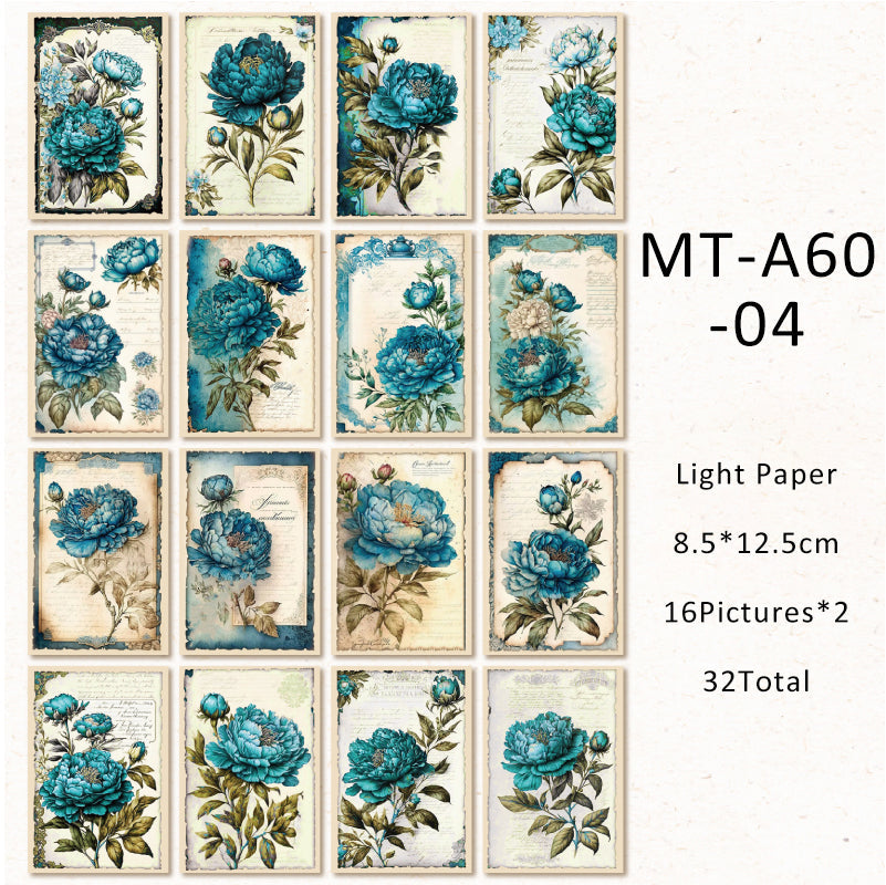 32PCS Flower tour series material paper