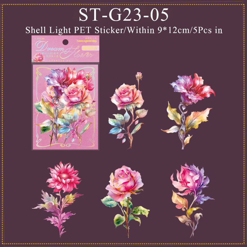 5PCS Dream flower series sticker