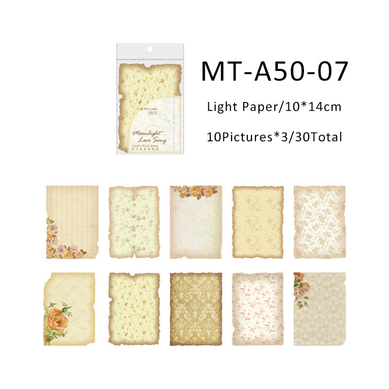 30PCS Gentle wind series material paper