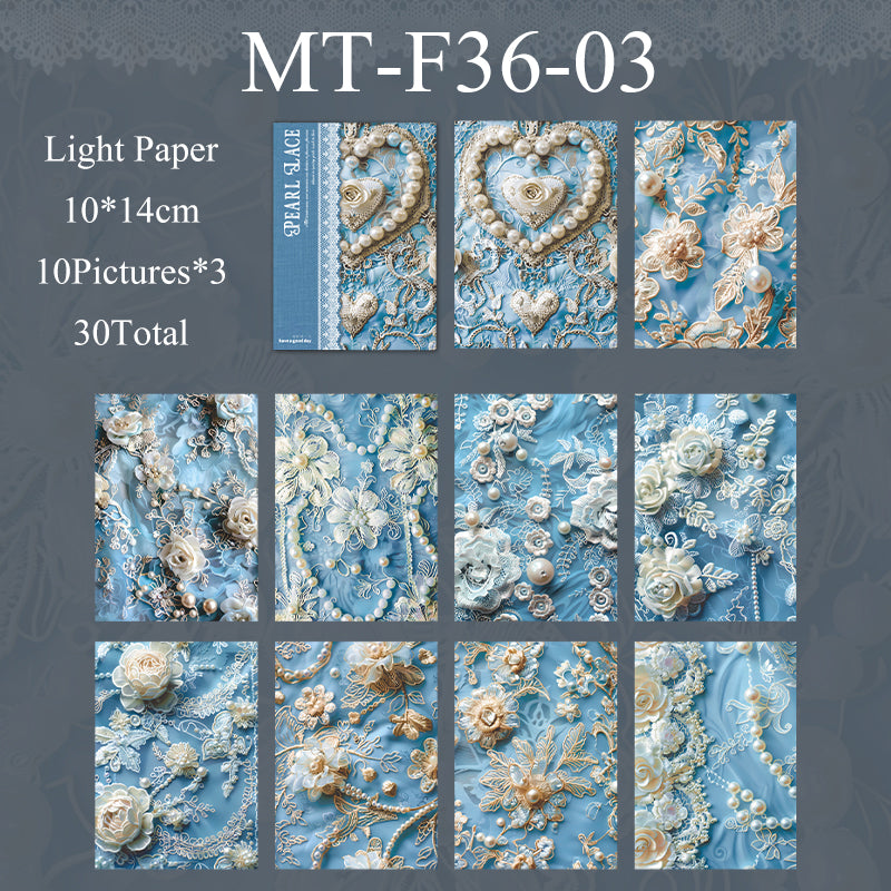 30PCS Pearl lace series material paper