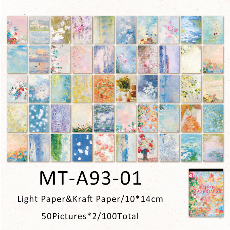 100PCS Retro nostalgic series material paper