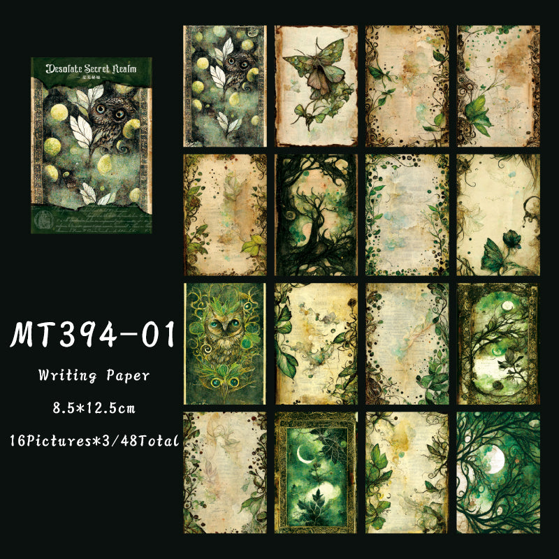 48PCS The Secret Wasteland series material paper