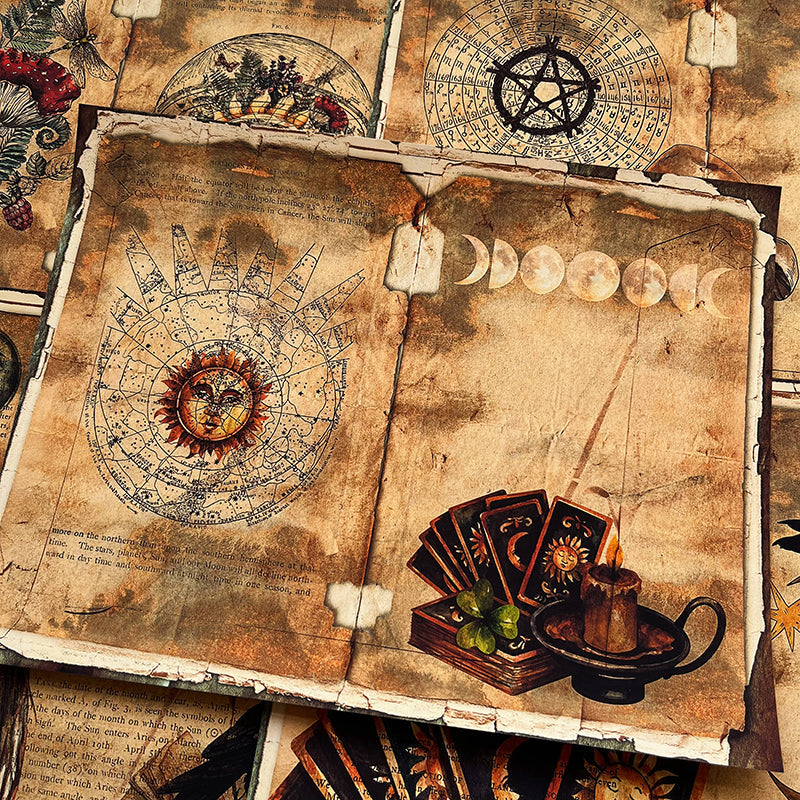 5PCS Vintage Book of Shadows background paper