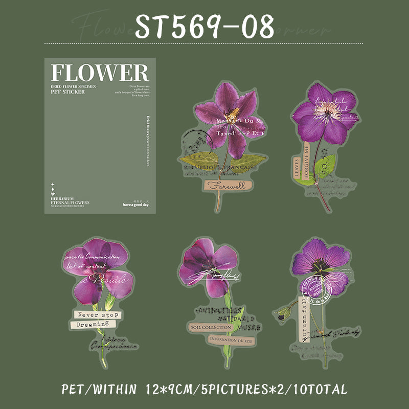 10PCS Flower at the corner series sticker