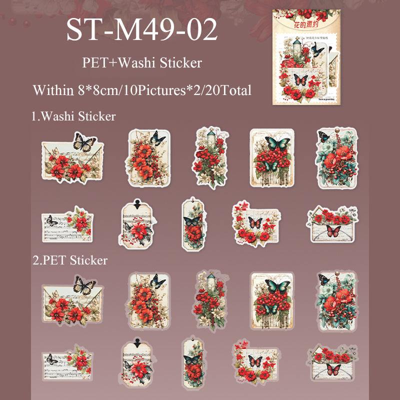 20PCS Flower invitation series sticker