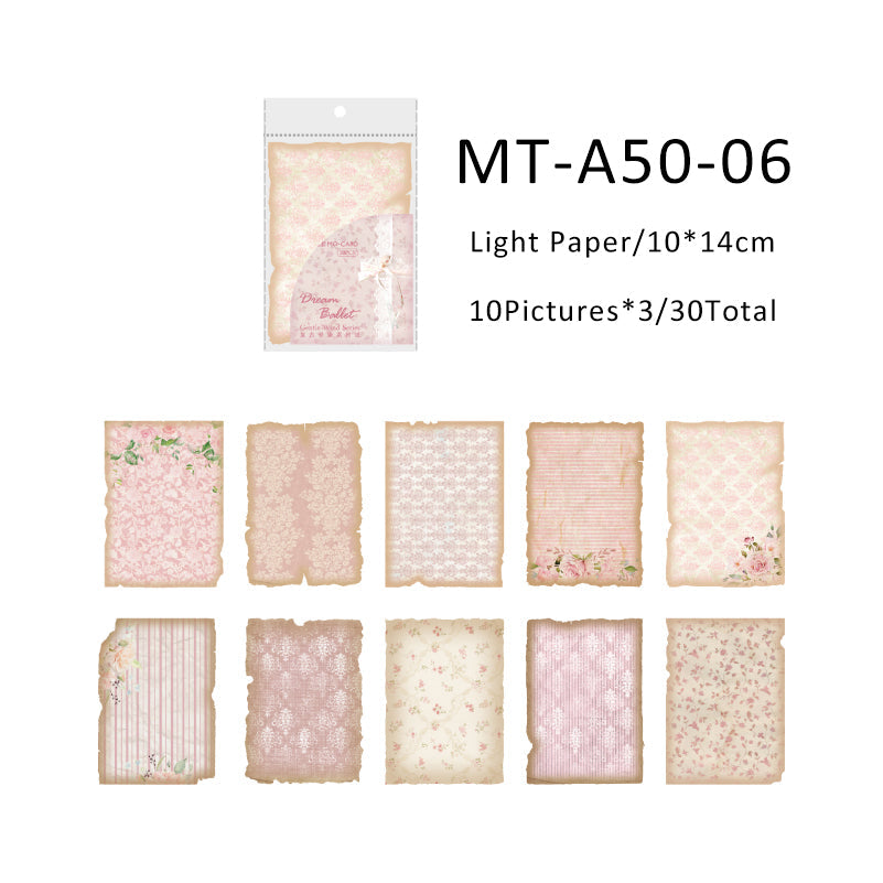 30PCS Gentle wind series material paper