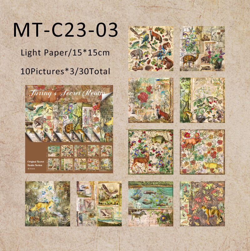 30PCS The Original Secret Land series material paper