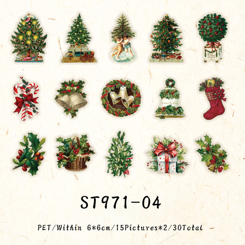 30PCS Bright Christmas Eve series sticker