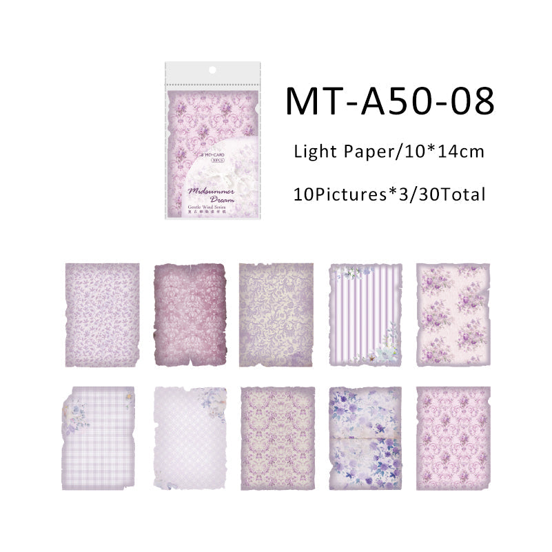 30PCS Gentle wind series material paper