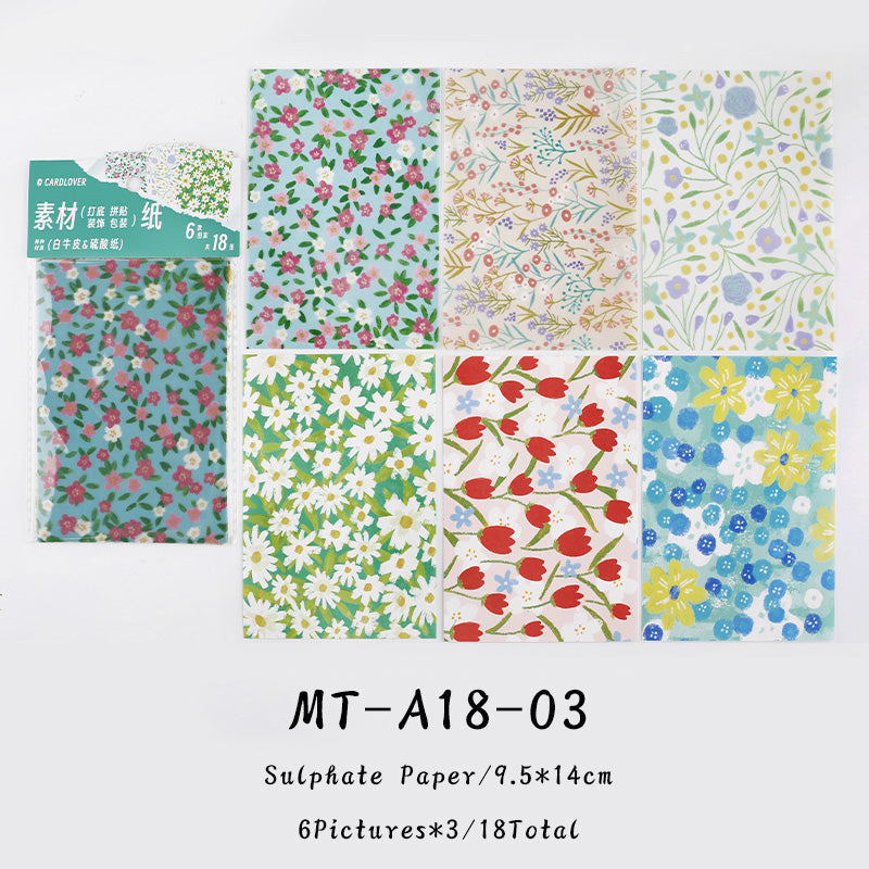 18PCS Supply station series material paper