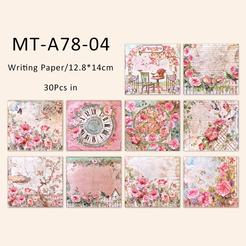 30PCS Romantic Manor Series material paper