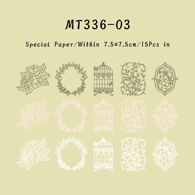 15PCS Lace dance series material paper