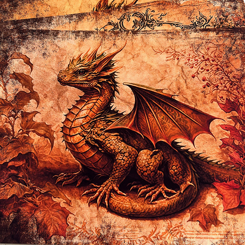 8PCS Vintage Dragon background paper