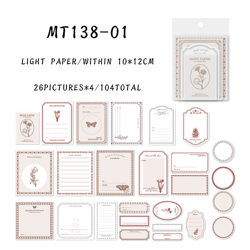 104PCS Mountain Notes Series material paper