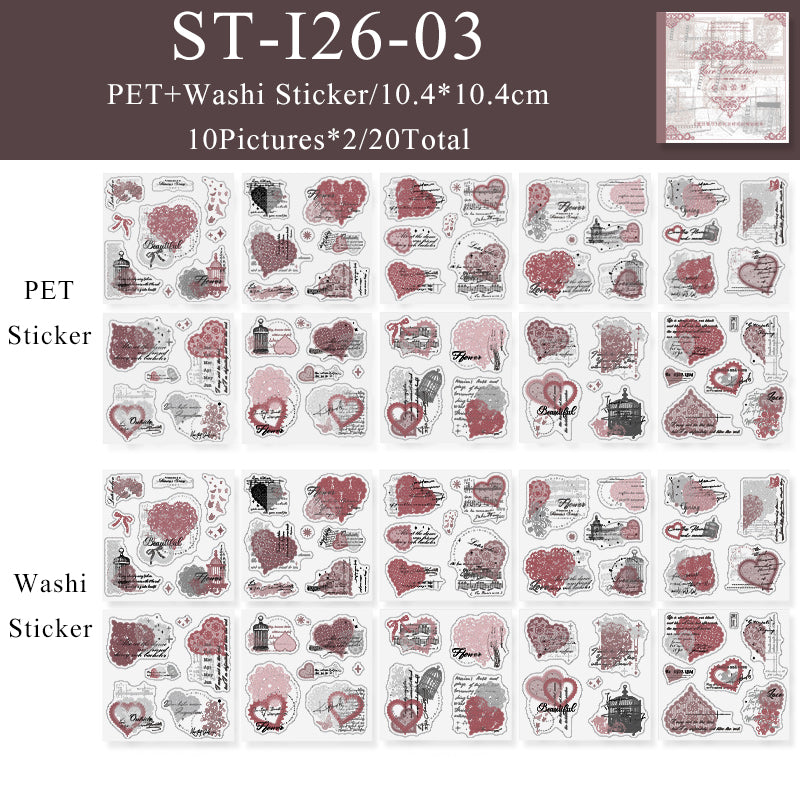 20PCS Lace set sequence series sticker book