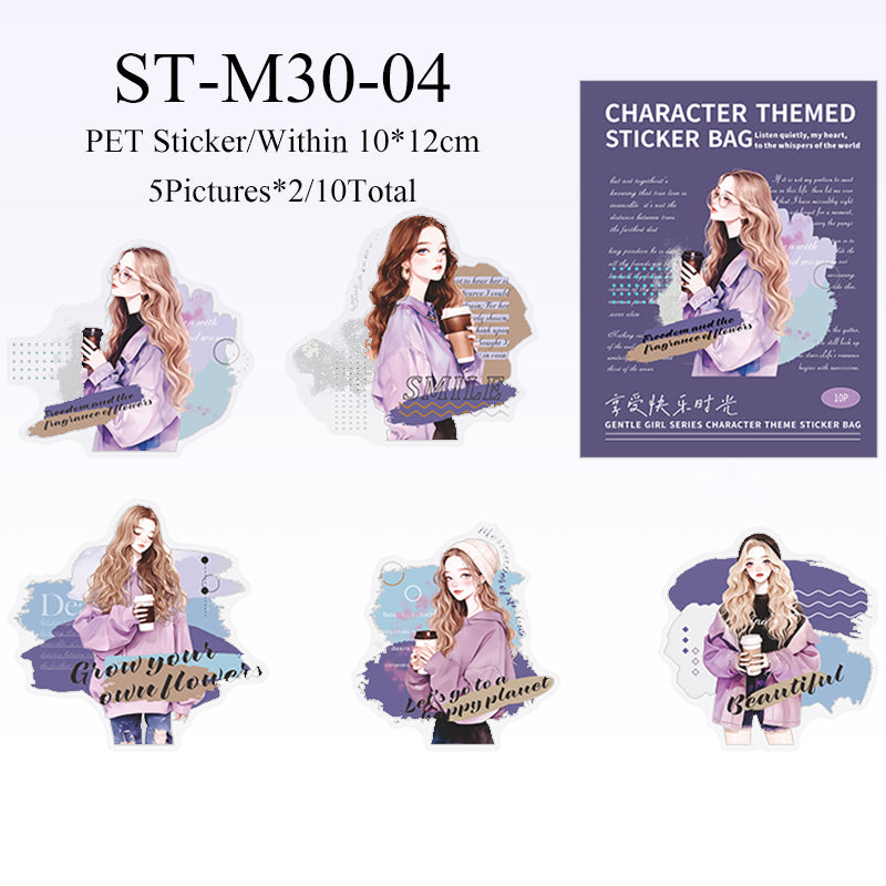 10PCS Gentle girl series sticker