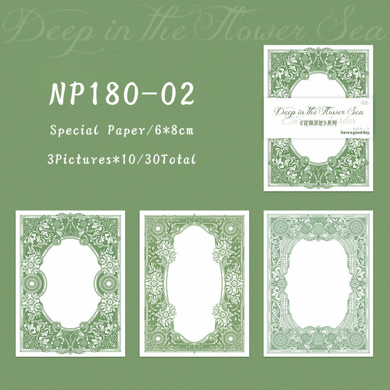 30PCS Deep Sea of Flowers series note paper