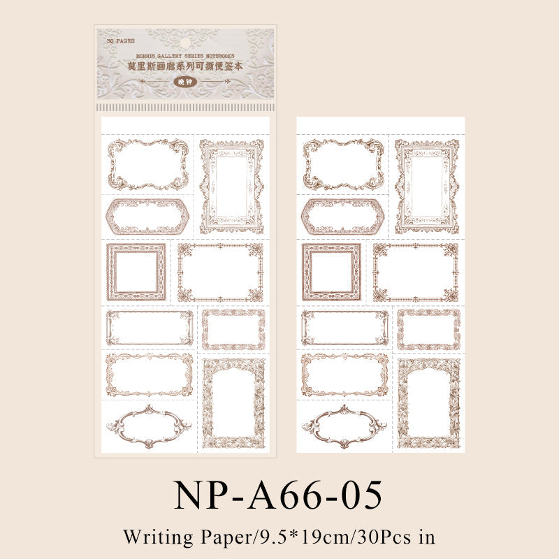 30PCS Morris Gallery Series note paper