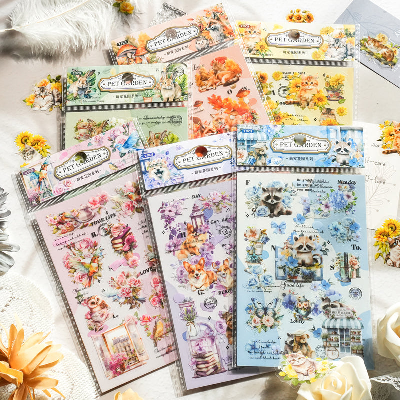 2PCS Pet Garden series sticker