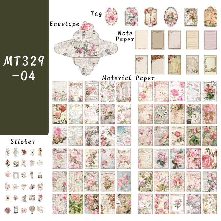 112PCS Memories of the old days series material paper