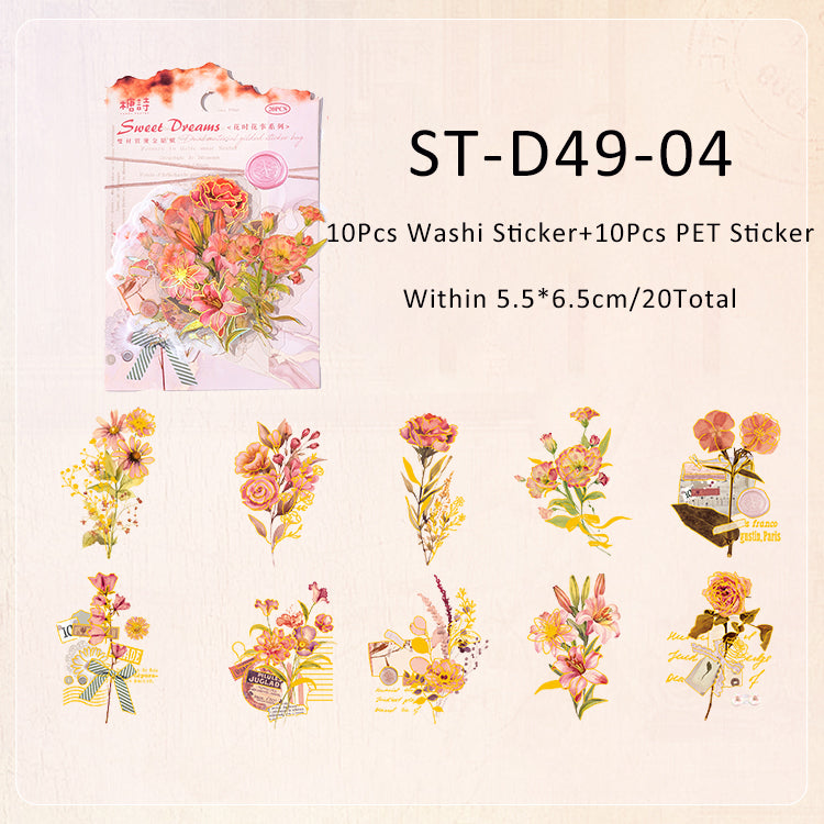 20PCS Time flower series sticker