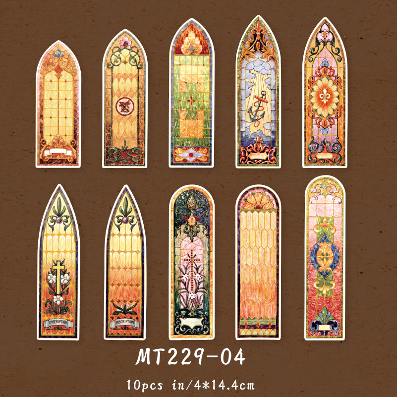 10PCS Baroque Church series bookmarks