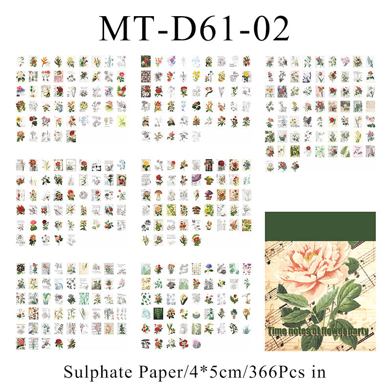 366PCS Hand-made time series material paper