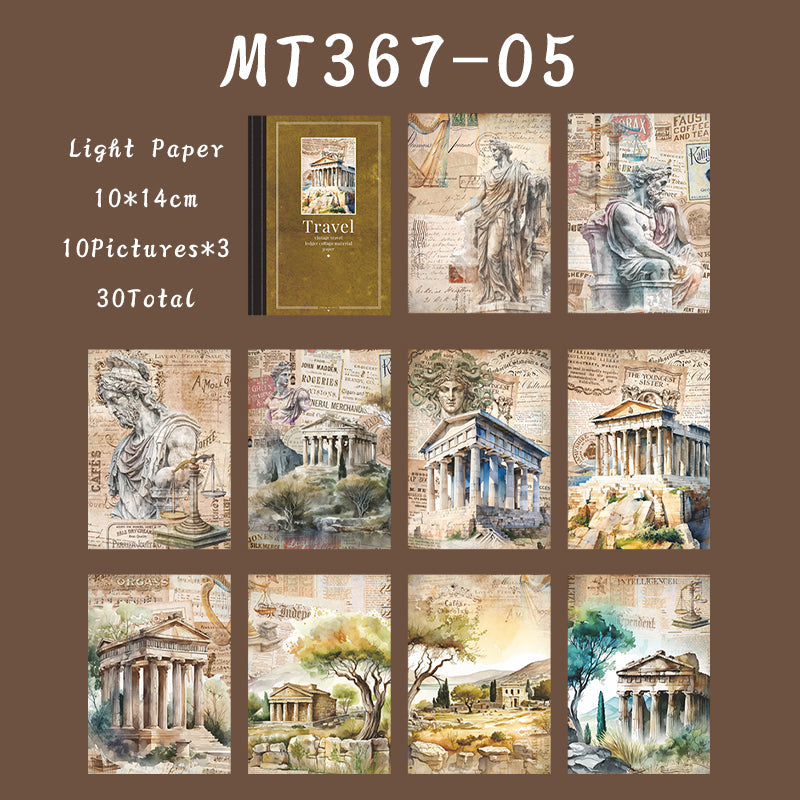 30PCS Journey around the World series material paper