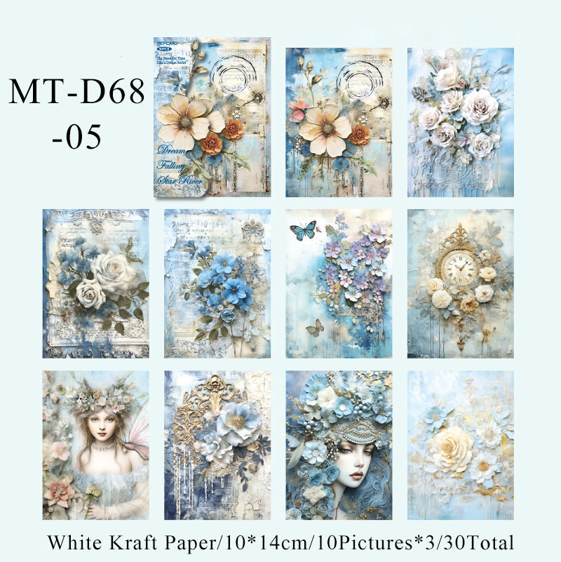 30PCS The beautiful time like a dream series material paper