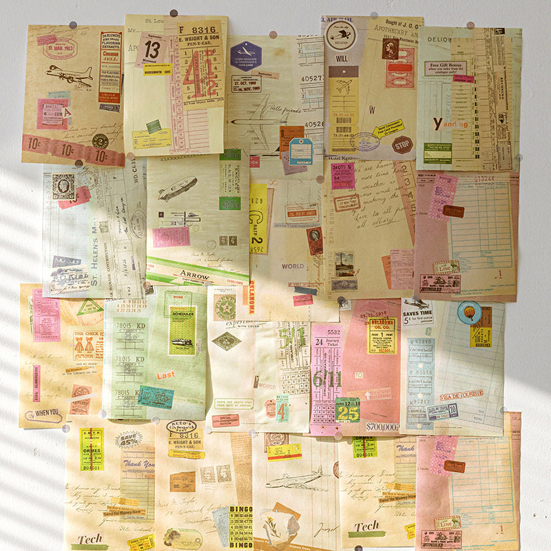 25PCS Bill collection series material paper