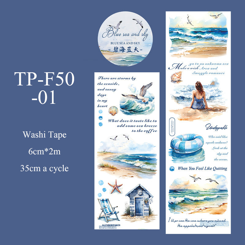 Sea breeze blowing over the ear series Washi Tape