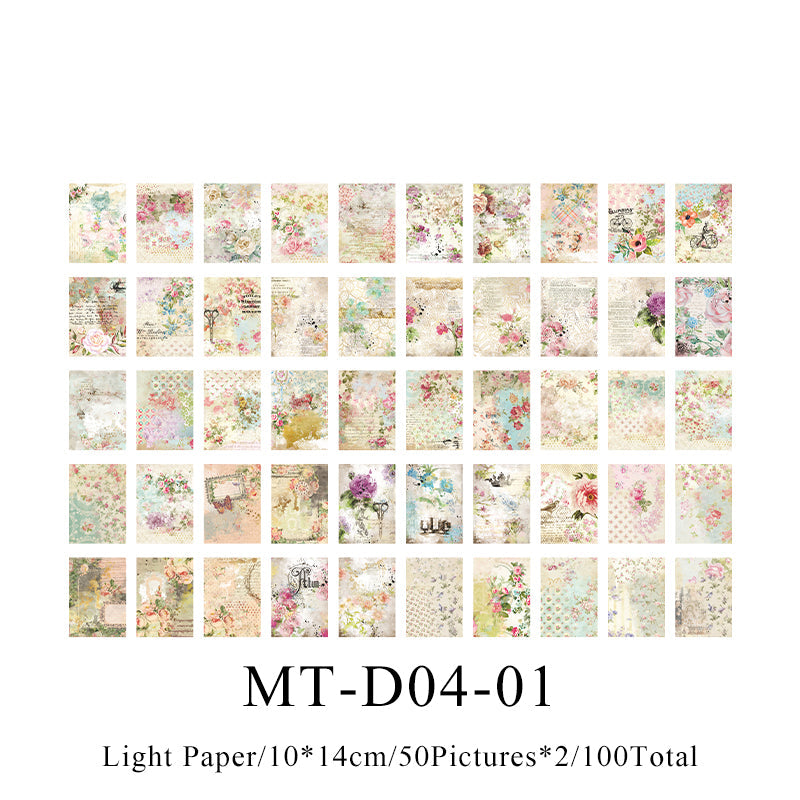 100PCS Flower letter series material paper