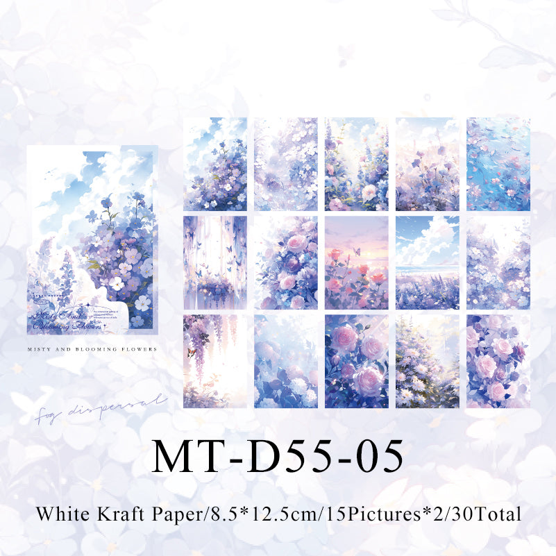 30PCS Dream to flower land series material paper