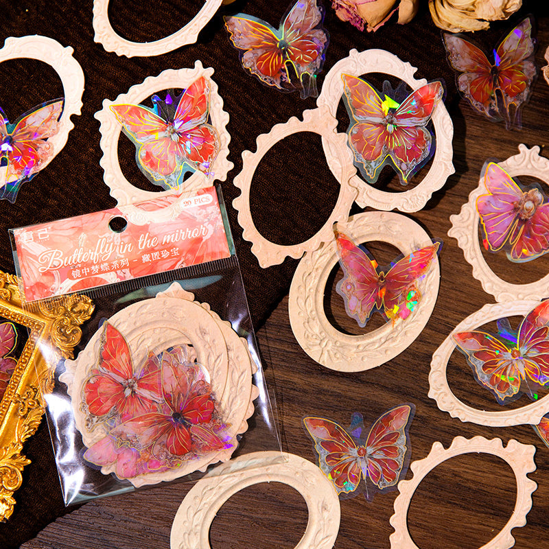 20PCS The Mirror Dream Butterfly series material paper