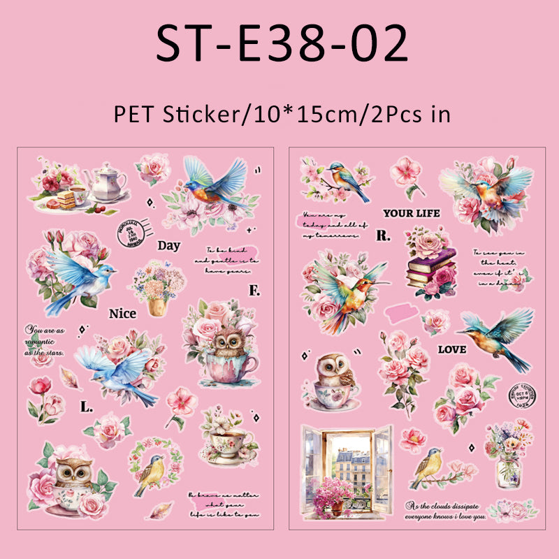 2PCS Pet Garden series sticker