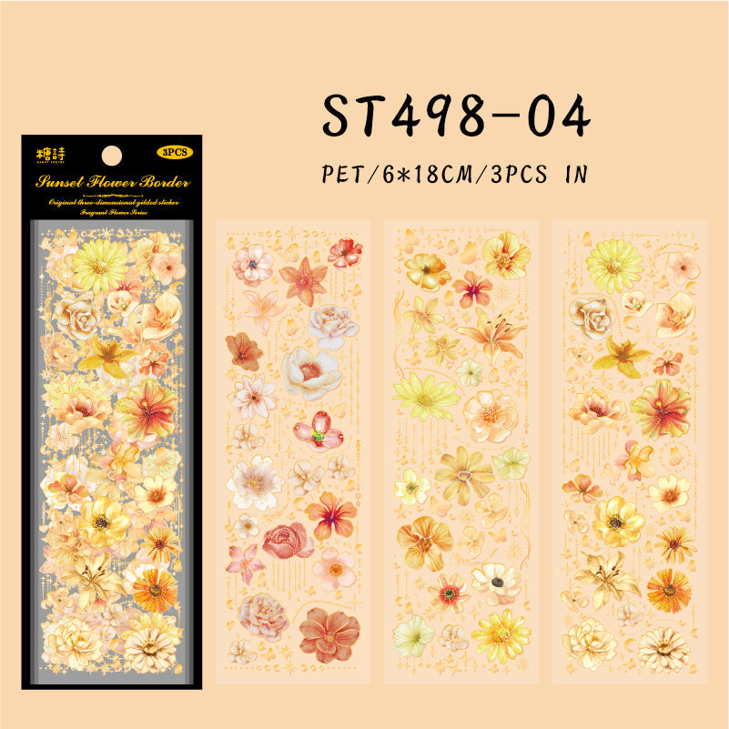 3PCS Fragrant Flower Series seicker