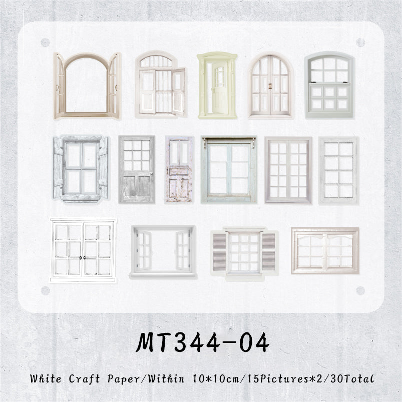 30PCS Years corridor pavilion series material paper